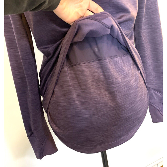 Athleta Back Crossover Hooded sweatshirt Pullover size Small Purple - Picture 6 of 10